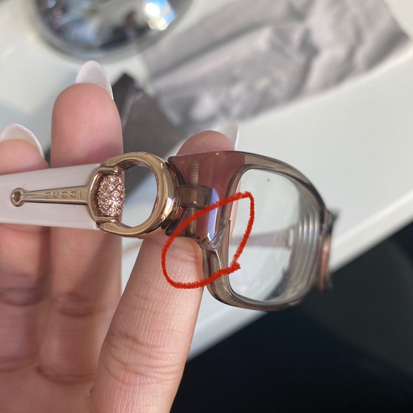 Pinkish Brown Prescription Gucci Glasses + Case - Picture 3 of 10